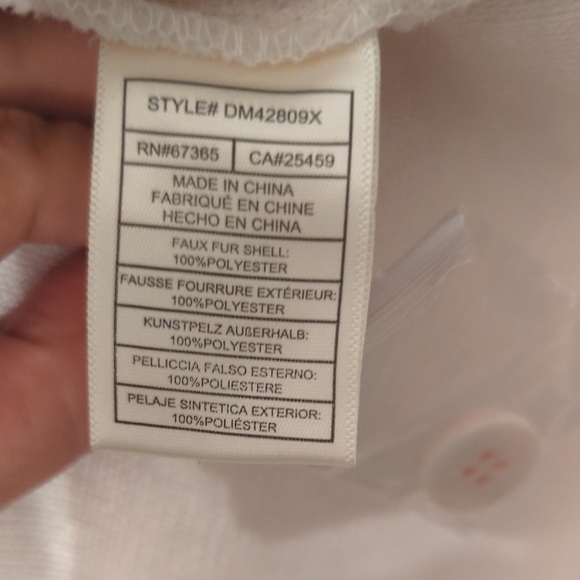 Steve Madden Cream Button front Sherpa Teddy Jacket Size Large - Picture 7 of 9